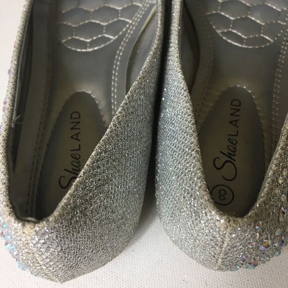 Shoe Land silver sparkly flats size - Picture 5 of 7